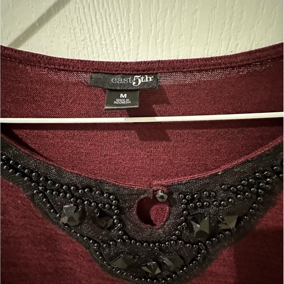 East 5th Embellished Merlot Long Sleeve
Knit Top - Picture 8 of 11